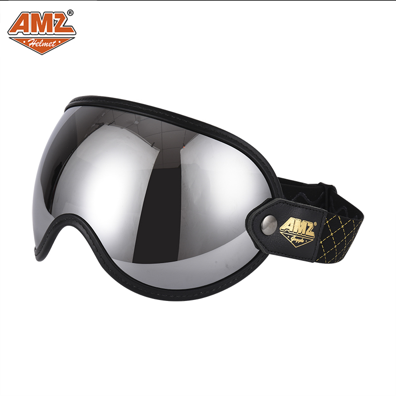 AMZ复古哈雷风镜摩托车头盔骑行眼镜全覆式机车半盔防晒护目镜