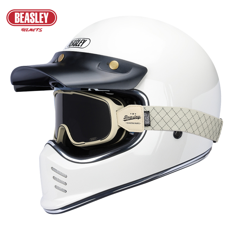 新款BEASLEY比斯力复古头盔男哈雷摩托车头盔夏季机车拉力全盔女