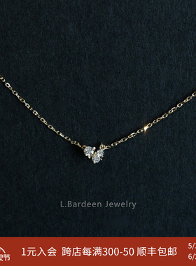 L.Bardeen18K黄金au750真钻石吊坠项链女高级轻奢彩金锁骨链颈链