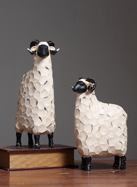 北欧创意绵羊摆件家居现代简约抽象酒柜婚房摆饰结婚礼物生日礼品