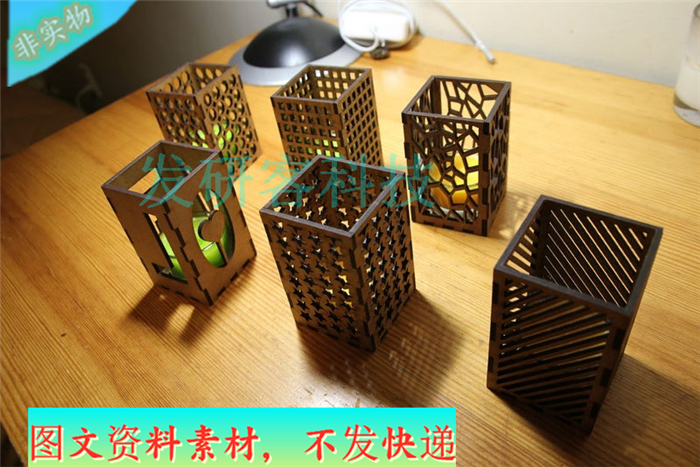 3D立体烛台拼装模型 线激光切割雕刻CAD/DXF矢量图纸素材