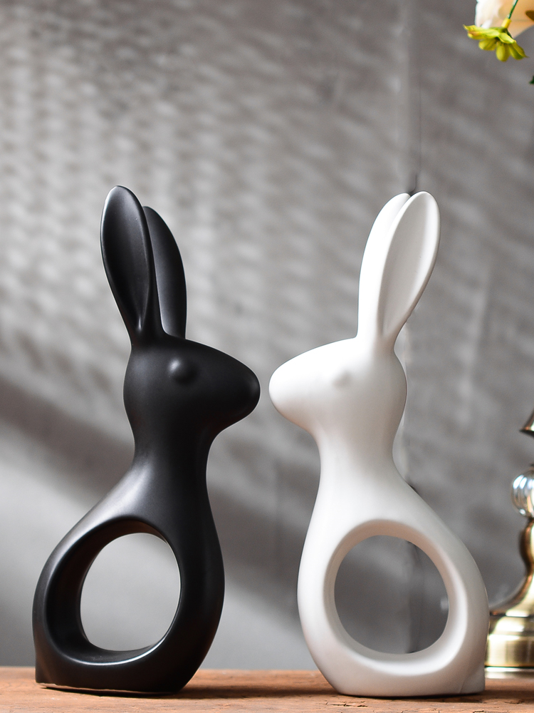 家居北欧摆件简约现代创意兔子客厅酒柜电视柜摆设婚庆布景小摆设