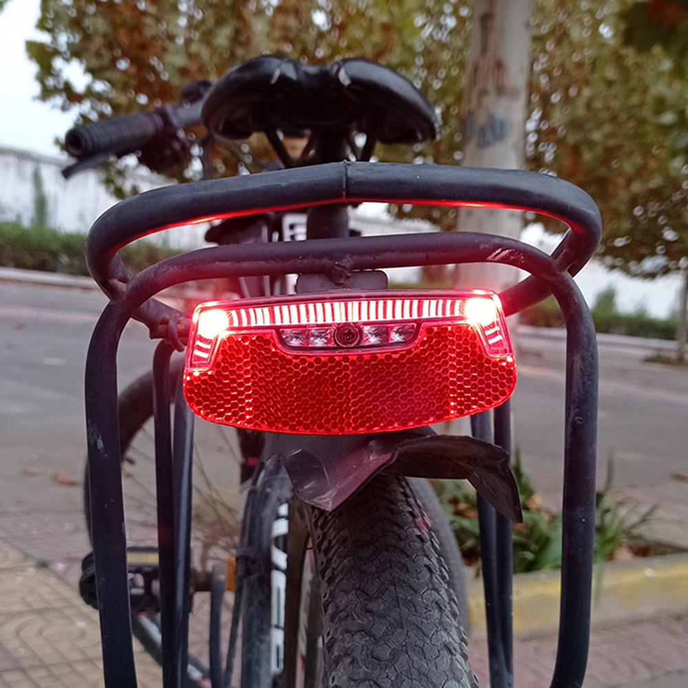 山地车自行车单车尾灯折叠车后尾货架安装LED警示灯夜骑装备配件