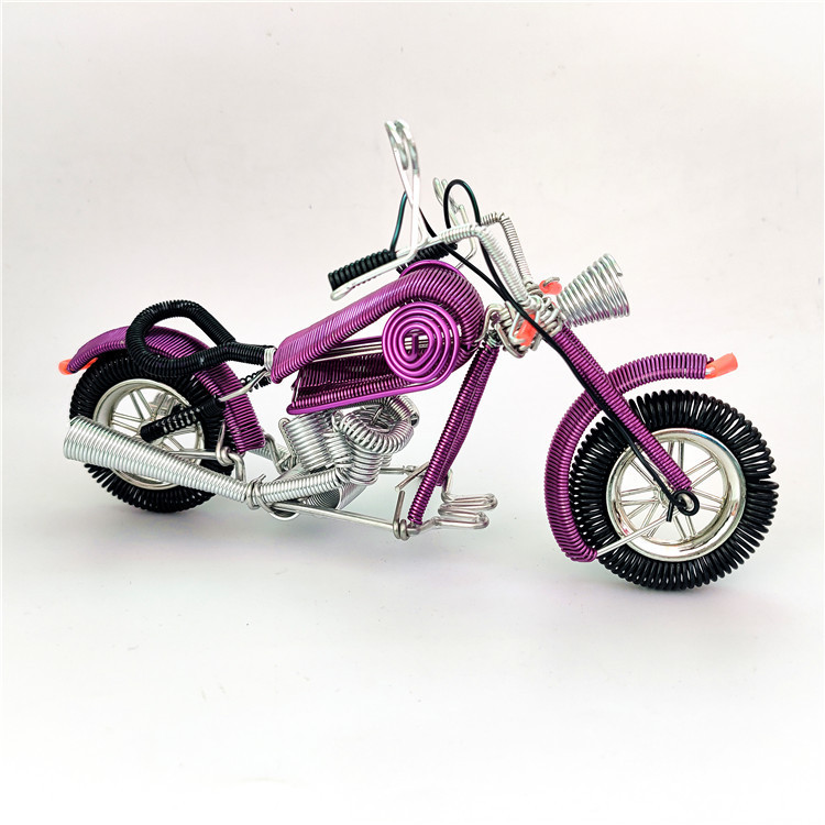 【小哈雷摩托】摩托车模型铝线制作工艺品摆件装饰