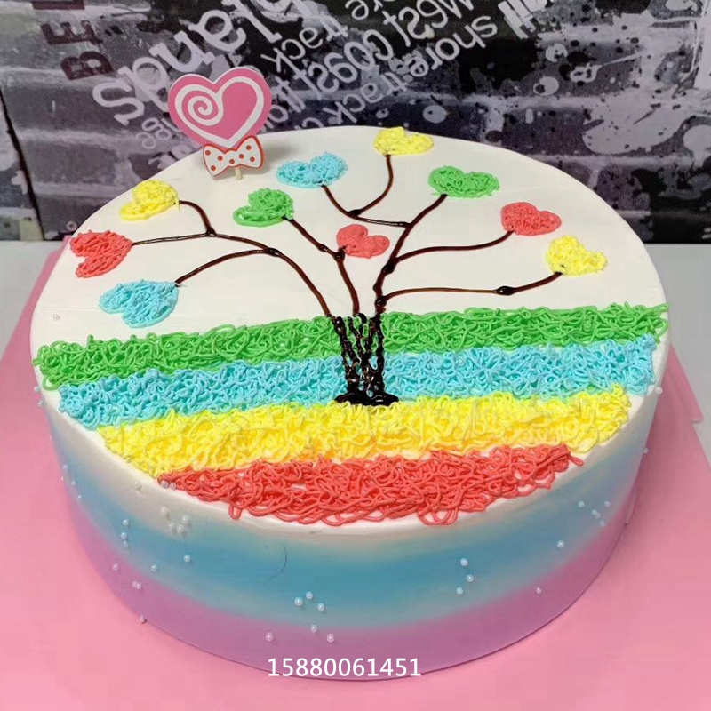 同城北京上海深圳成都福州七夕彩虹鲜奶花卉生日蛋糕创意漂亮好看