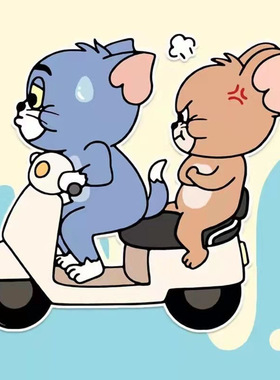 汽车刮痕遮挡贴纸猫和老鼠汤姆杰瑞经典动漫卡通车贴电动摩托车贴