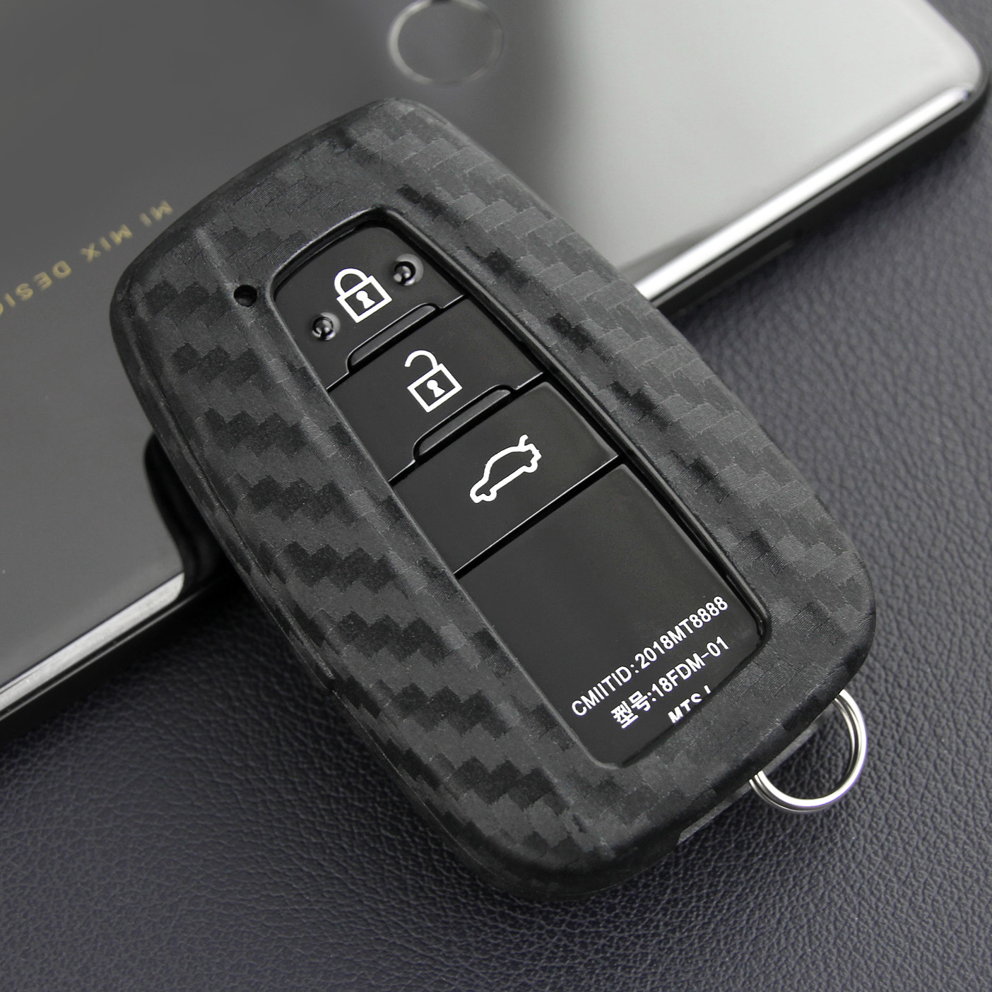 适用新款丰田钥匙包2018凯美瑞车用遥控壳/奕泽碳纤维软硅胶套