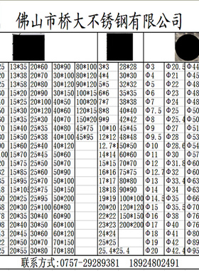 【国标6米不锈钢管】201/304/316光亮空心圆管 方管 矩形管规格表