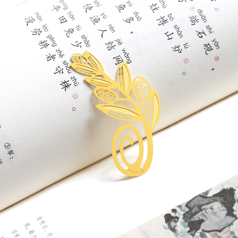 四叶草黄铜书签简约文艺精美创意小礼品古典中国风刻字
