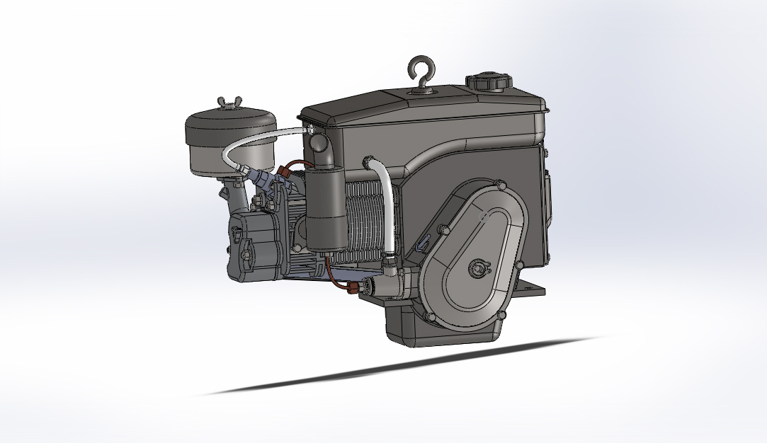 165F单缸柴油发动机图纸 STEP格式 内燃机 引擎