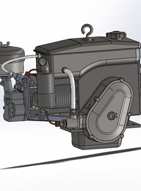 165F单缸柴油发动机图纸 STEP格式 内燃机 引擎