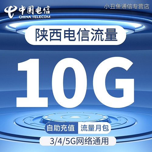 陕西电信流量充值10GB流量包2G3G4G5G国内通用流量叠加包当月有效