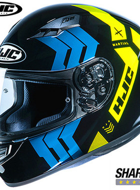新款进口HJC全盔CS-R3头盔男女摩托车四季个性酷赛跑机车帽预留蓝