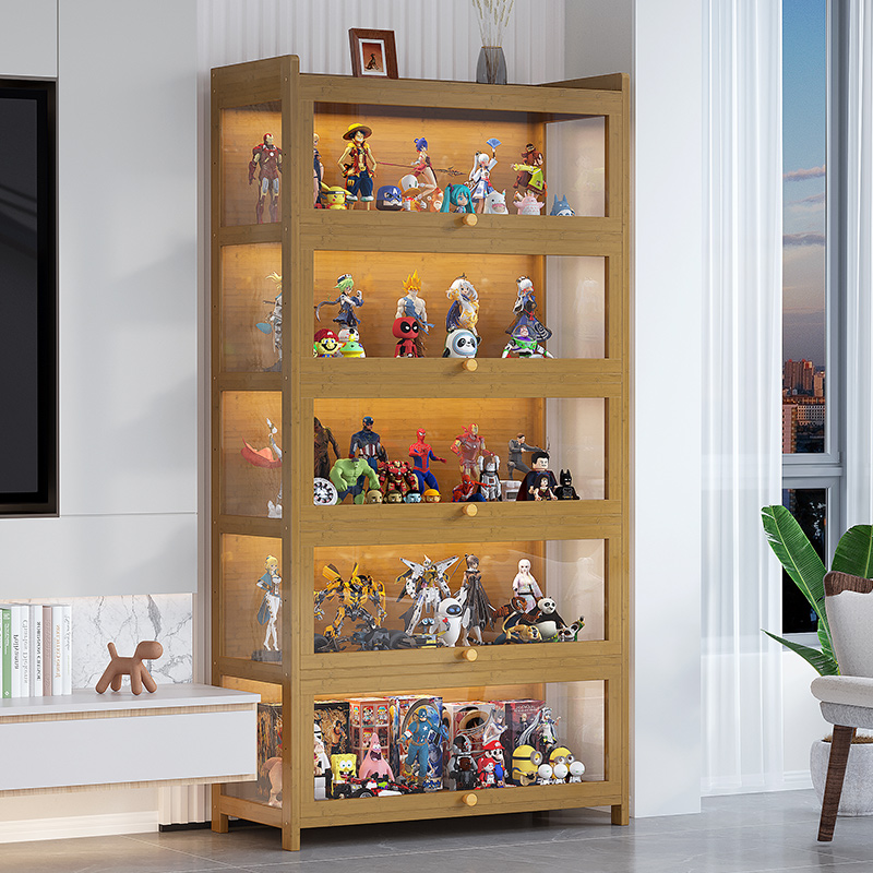 透明手办柜子展示柜亚克力多层置物架乐高积木模型收纳柜玩具储物