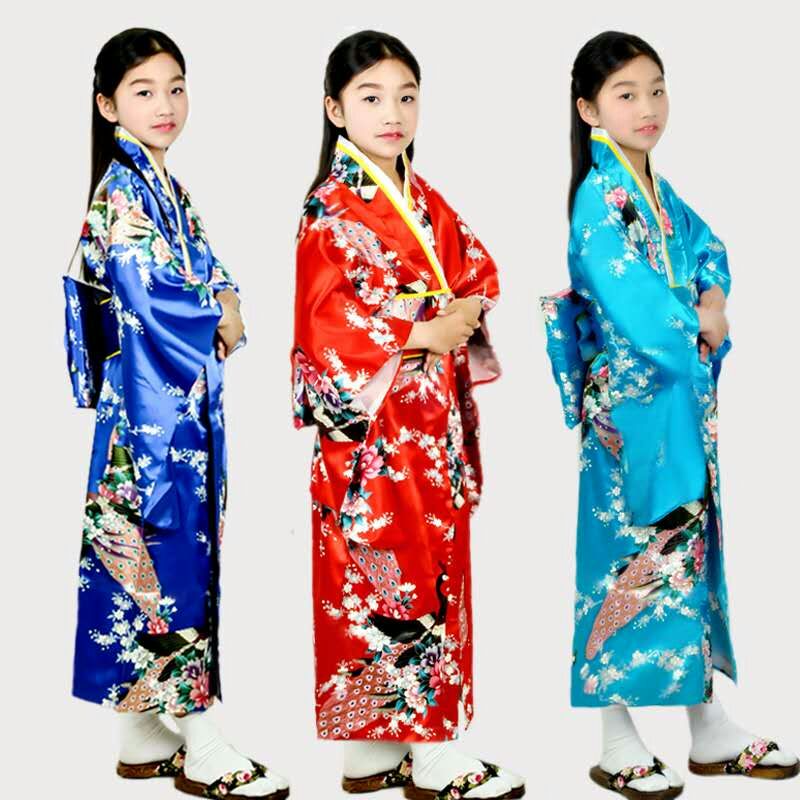 古装女日本儿童和服传统复古民族范学生舞蹈表演服装日式浴衣
