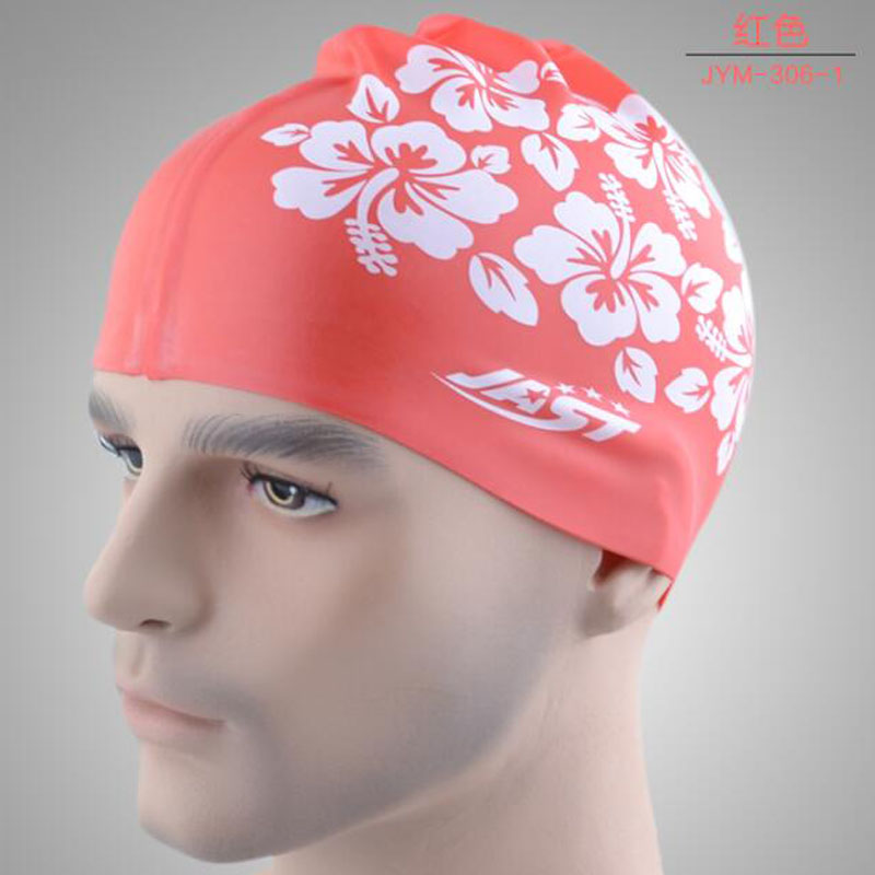 佳斯特硅胶防水泳帽 柔软舒适 时尚印花游泳帽 男女通用 特价包邮