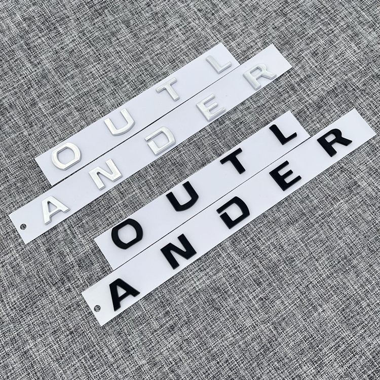 适用13-19款欧蓝德字母贴车头机盖车标 OUTLANDER 改装欧蓝德前标