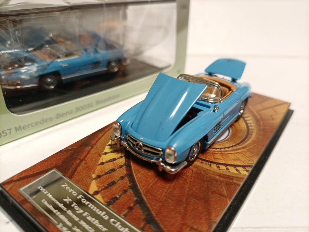 DCM 1 64 奔驰合金开盖敞蓬跑车模型Mercedes 300SL W198 1957 蓝