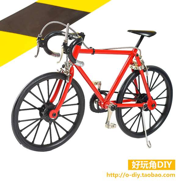 高档仿真DIY单车模型 益智合金可拼装自行车玩具骑行者礼品实惠套