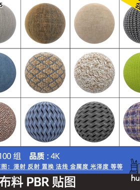 织物棉麻布料牛仔布匹面料材质贴图CGAxis PBR Textures Fabrics
