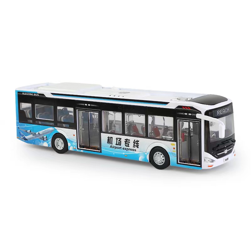 现货速发1:42宇通客车模型黑金刚巴士新款纯电动双层公车中通玩具