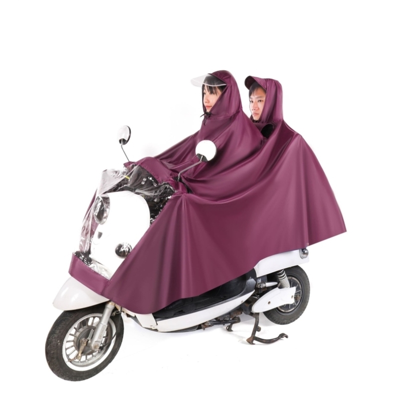 雨具男女男性摩托车弹性雨天高清枣红色骑车电动车雨衣防护方便