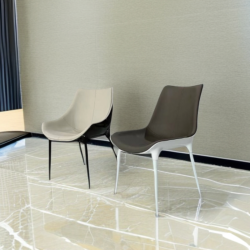 意式极简轻奢玻璃钢创意黛戴安娜扶手餐桌椅设计师会议休闲吧椅子