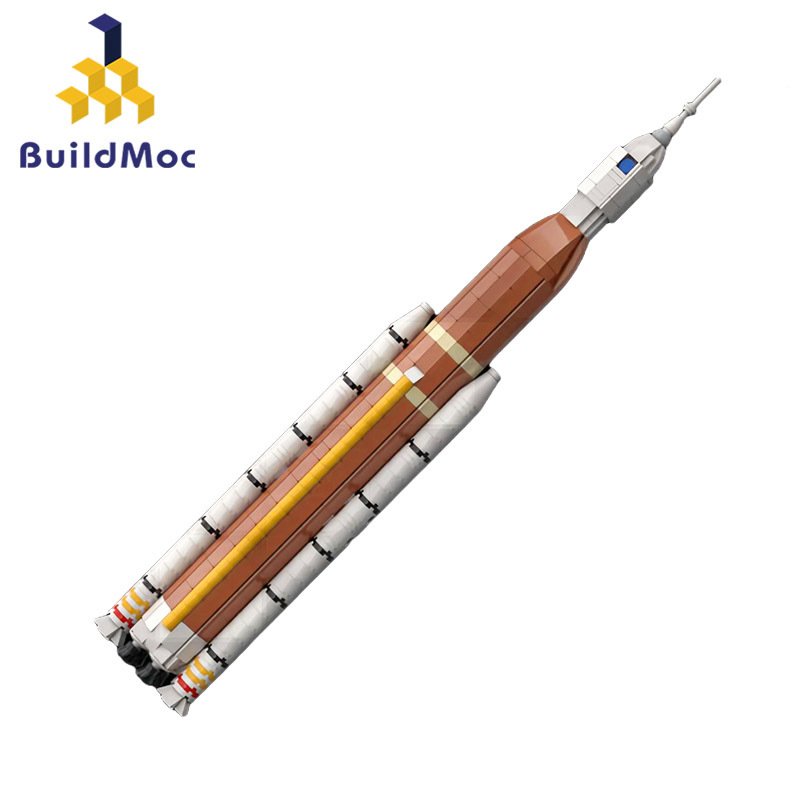 BuildMOC拼装积木玩具航天SLS重型运载火箭太空发射系统发射器