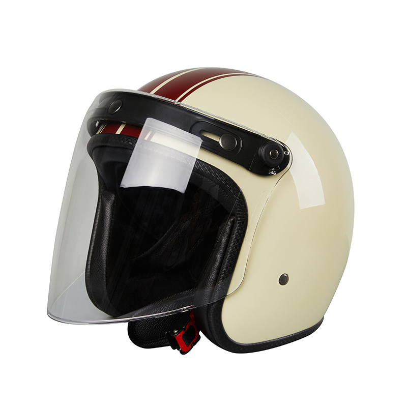 新款新品小型盔摩托车头盔男女复古头盔哈雷半盔电动车小盔体四季