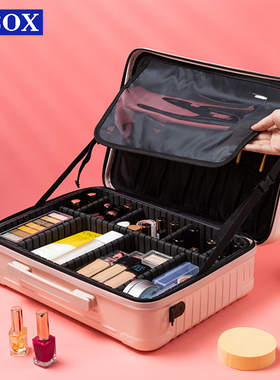 OBOX多功能旅行化妆箱手提行李箱专业跟妆师16寸大容量纹绣工具箱