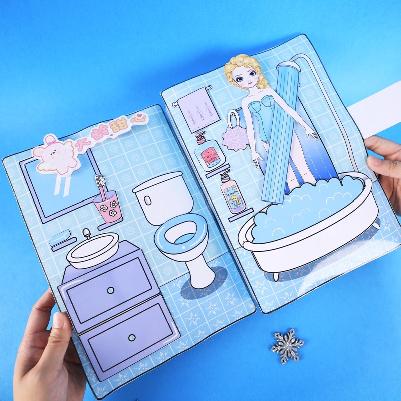 爱莎公主换装贴纸书女孩贴贴画卡通3到6岁艾莎冰雪女王变装专注力