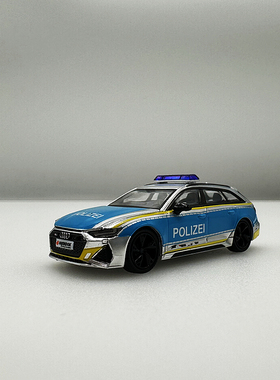 微缩都市 1:87 奥迪RS6 Avant 旅行款轿跑 德国警车 塑胶汽车模型