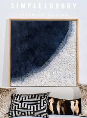 【简单的奢华】创意抽象 手工串珠 虫洞 客厅沙发背景墙壁画挂画