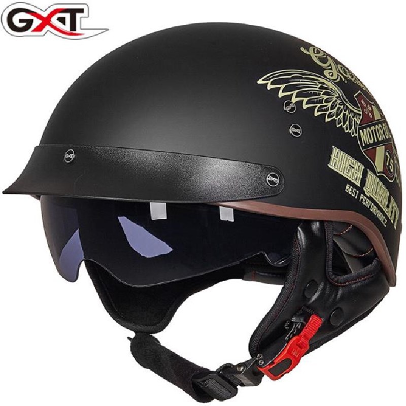 GXT摩托车头盔半盔四季复古哈雷太子盔复古电动车男女头盔MT4