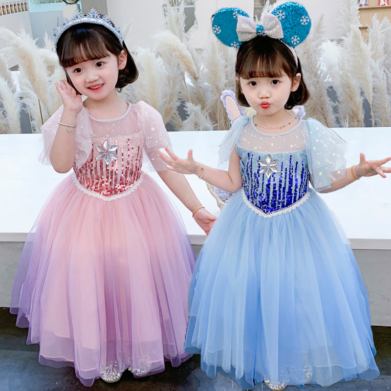 冰雪奇缘夏季公主裙女童装夏装艾莎的裙子衣服儿童Elsa艾莎连衣裙
