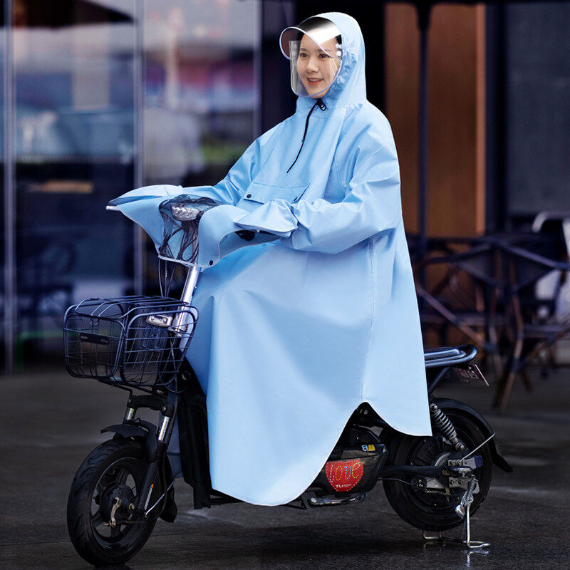 有袖雨衣骑电动自行电瓶摩托车带袖子雨披男女长款全身防暴雨加厚