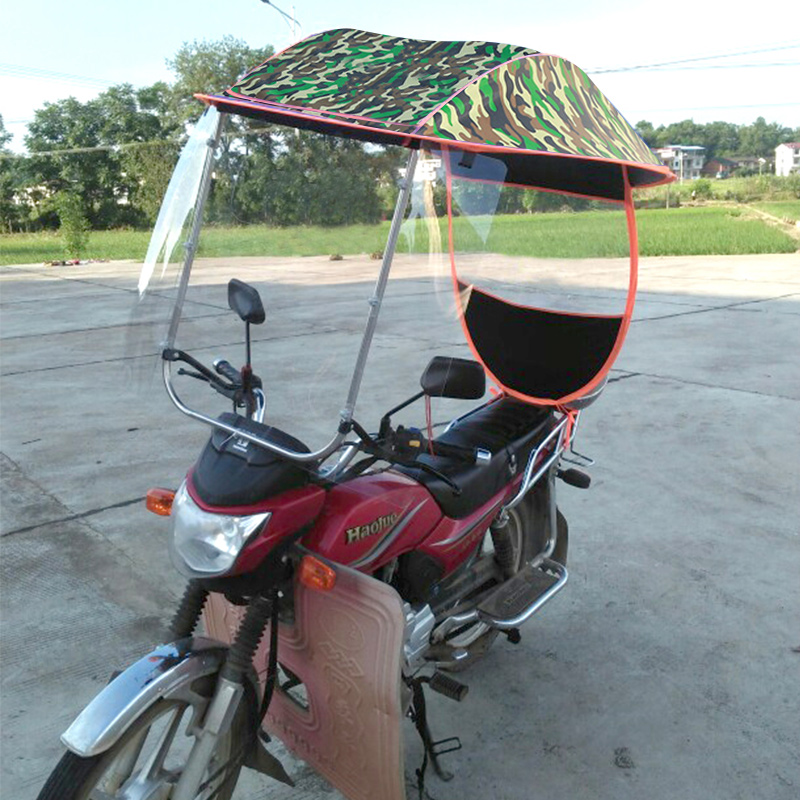 男士摩托车雨棚蓬跨骑式125车棚遮阳伞安全加固150/110弯梁车通用