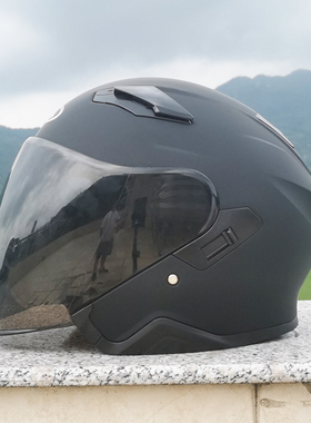 新款3C摩托车大头围头盔机车复古半盔特大号码3/4安全帽70保暖双