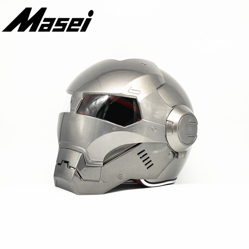 Masei正品个性摩托车头盔男女钢铁侠复古全盔越野机车盔高端礼物