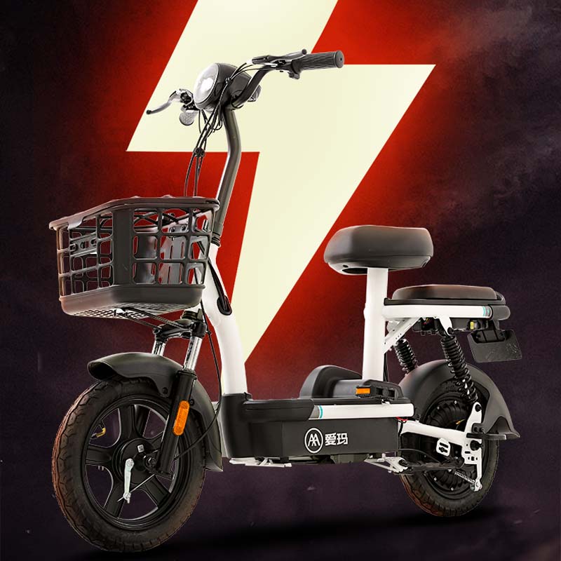 爱玛雷霆电动自行车新国标48V12铅酸通勤代步电动车