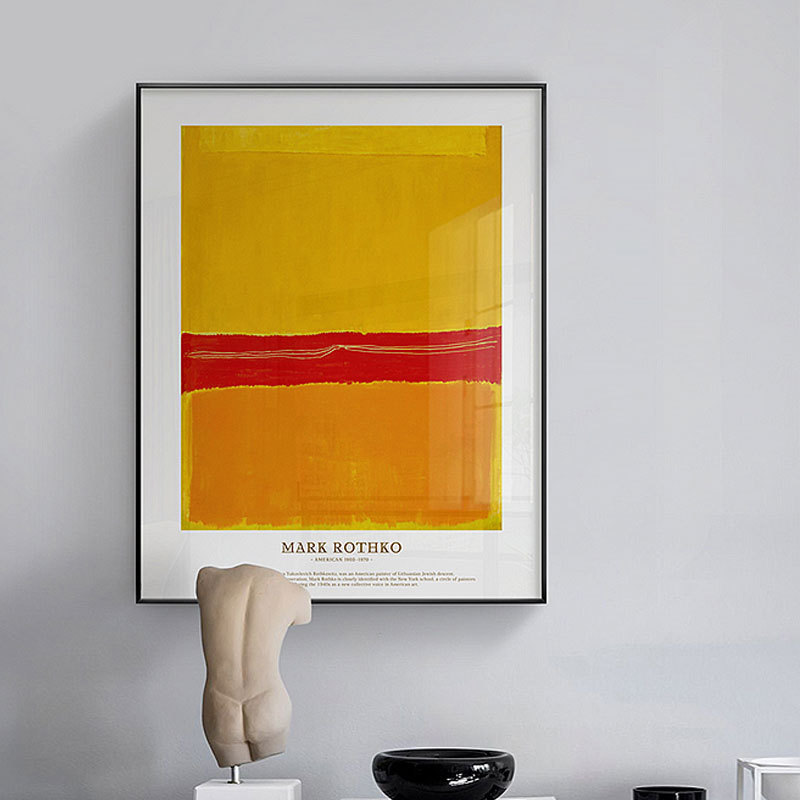 极简挂画马克罗斯科抽象派红黄色块简单简约风Mark Rothko装饰