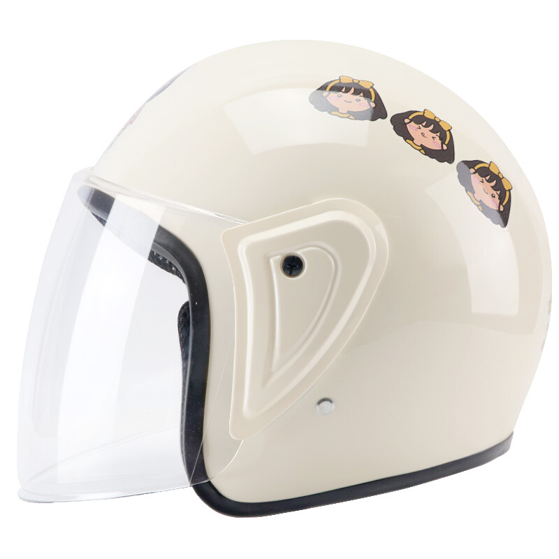 3C认证电动摩托车头盔男女士半盔四季通用冬季保暖全盔可爱安全帽