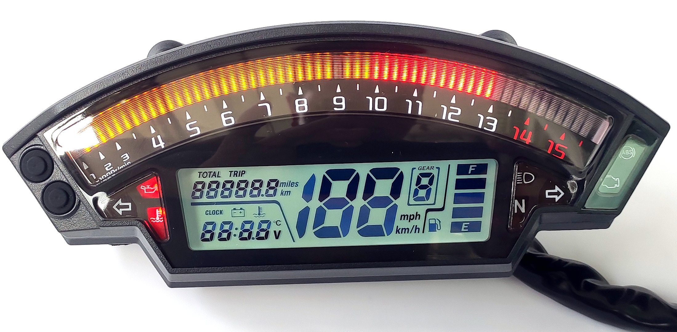 摩托车小忍者改装配件川崎大牛液晶仪表里程表速度表水温油时速表