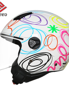 意大利FASEED头盔半覆式摩托车安全帽四季通用夏季半盔FS-721
