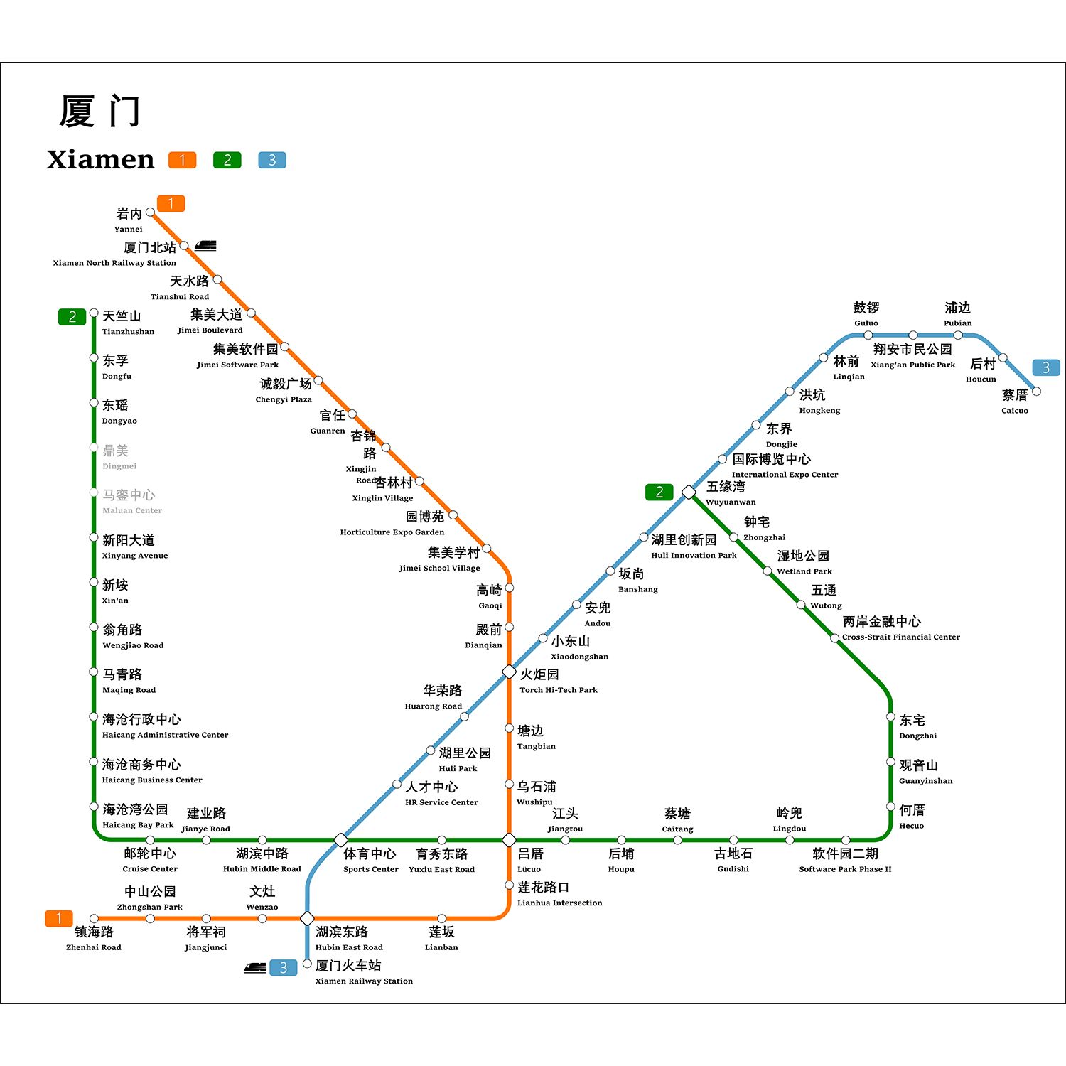 2024新版厦门市深圳市地铁线路图交通出行挂图规划图贴纸海报