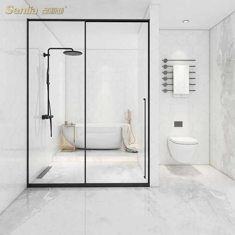 圣莉亚整体淋浴房一体式卫浴家用浴室一字型玻璃门玻璃隔断移门