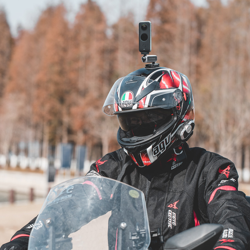DJI Action2运动相机GoPro9/insta360骑行配件摩托车头盔固定支架