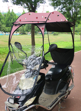 电动车摩托车防晒黑胶遮阳伞电瓶车雨棚蓬电车新款挡风罩防雨车棚