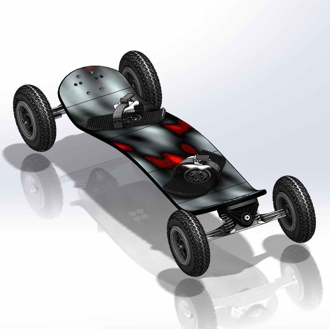 SUV滑板车三维数模图纸 solidworks设计 附建模过程说明书 有限元