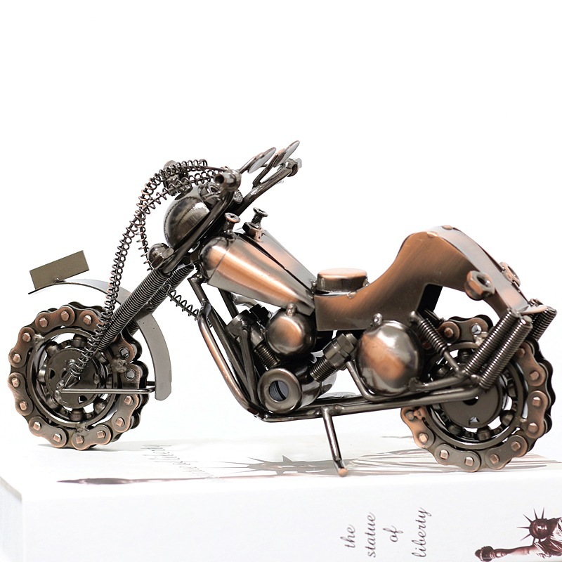 铁艺工艺品复古摩托车模型创意家居饰品摆件男生礼物跨境电商